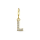 Amulett 9k slotbedel met zirkonia letter L