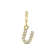 Amulett 9k slotbedel met zirkonia letter U
