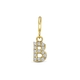 Amulett 9k slotbedel met zirkonia letter B