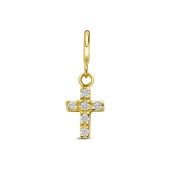 Amulett 9k slotbedel kruis met zirkonia