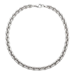 Vintage zilveren collier brede schakel
