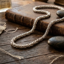 Vintage zilveren collier koningsschakel 70 cm