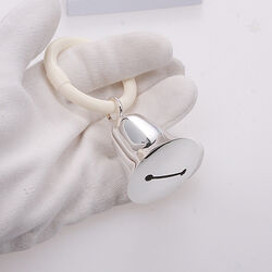 Verzilverde rammelaar klok aan bijtring