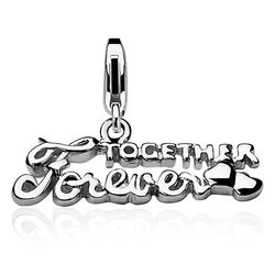 Clip on zilveren bedel Together forever van Zinzi nu in de Sale