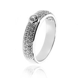Zilveren ring smal met veel zirkonia ZIR763 Zinzi