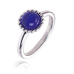 Zilveren ring blauw cat eye Zinzi ZIR793b