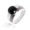 Zilveren ring met zwart en wit zirkonia ZIR66z