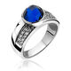 Zilveren ring met facet blauw zirkonia ZIR766b Zinzi