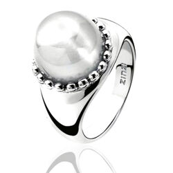 Zinzi ring ZIR792g cat eye zirconia grijs wit