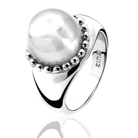 Zinzi ring ZIR792g cat eye zirconia grijs wit