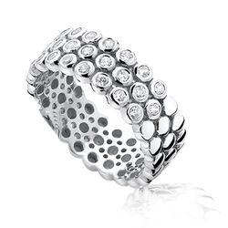 zilveren ring met rondjes en zirconia ZINZI ZiR760