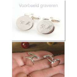 Zilveren manchetknopen ovaal van Carrs cuff/f/s