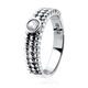 Zilveren ring parelrand met wit zirconia zir798