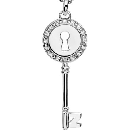 Zilver hanger sleutel met zirconia ZIH720 Zinzi