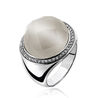 Zilveren ring met grijs Cat Eye ZInzi ZIR801