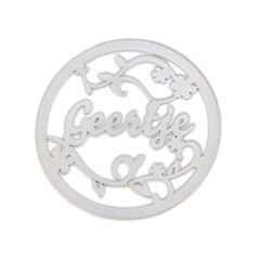 Zilver munt met naam design 5 MY iMenso 33mm