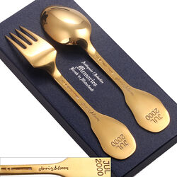 Vergulde zilver kerstmiscouvert Heart Bud 2000