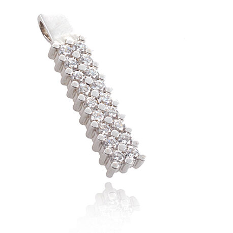 zilveren staafhanger wit zirkonia