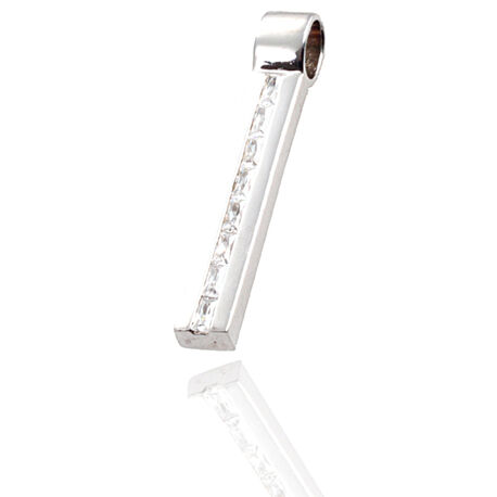 Zilveren hanger 8 witte zirconias