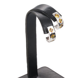 Zilveren creolen met geel zirkonia