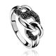 Zilver gourmet ring zwarte zirkonia zir791 zinzi