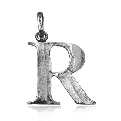 Zilveren letter R hanger Raspini
