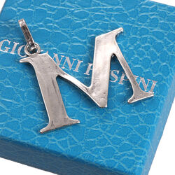 Zilveren letter M hanger Raspini