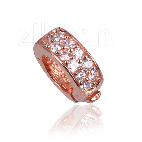 Side Click On charms zirkonia roseverguld