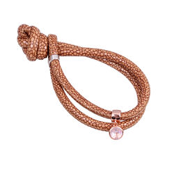 Rosé vergulde click on charms zirkonia rondje