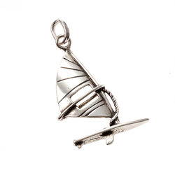 Zilveren surfplank hanger Raspini