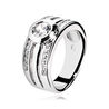 zilveren ring multilook 2 banen zirkonia zir704 ZINZI