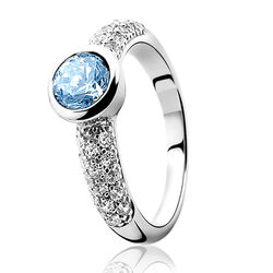 Zilveren ring met blauw zirkonia zir840b zinzi