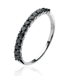 Smalle zilver ring met zwart zirkonia zir827z Zinzi
