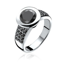Zinzi ring zwart zirkonia Zir841z