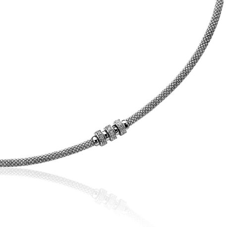Zilver collier met 3 beads zirkonia Zinzi ZIC839
