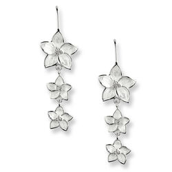 zilveren oorbellen witte bloemen met diamant nicole barr