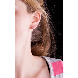 Roséverguld zilver creolen 16mm