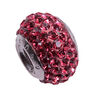 Zilver bead met roze kristal iMenso