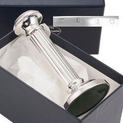 Zilveren kandelaar 16 cm rib buis op ronde voet