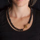 Collier granaat met gouden bolslot