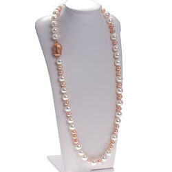 Parelsnoer bicolor verguld zilver slot