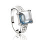 Zilveren ring met lichtblauw zirkonia van zinzi