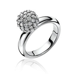 Gladde ring met pavé zirkonia zinzi zir544
