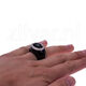 Grote ring onyx met zilver zirkonia