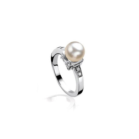 Zilveren ring parel creme Zinzi ZIR471