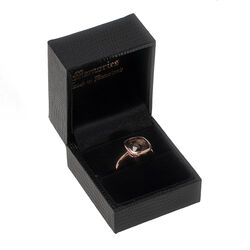 roségouden ring met rookquartz