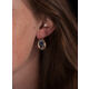 Vergulde oorbellen blauw strass