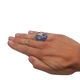 Diluca ring blauw emaille met camee vlinder