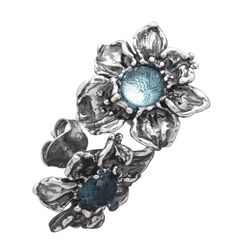 Raspini oorstekers Orchidee blauw zirkonia