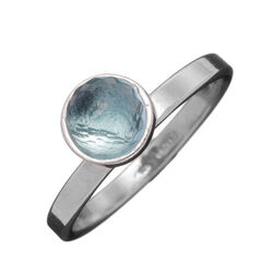 Zilveren ring blauw zirkonia van Raspini